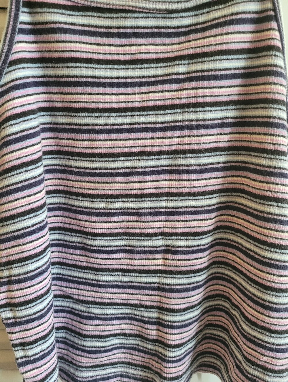 Striped Knit Cami Tank Top - Pink & Black - Picture 2 of 4